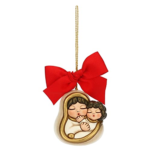 THUN - Christmas decorations, Mary with Baby Jesus in hand-decorated ceramic, Christmas version 2022-6x4.5x6 cm h