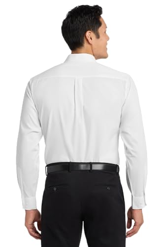 Port Authority Men's Easy Care Long Sleeve Button-Down Shirt, White/Light Stone, 6XL - Thumbnail 2