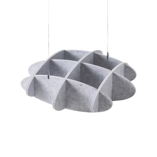 Arrowzoom Paneles Acústicos de Techo Elegantes Absorbedores de Sonido Baldosas Colgantes Aislantes para Oficina, Cine en Casa, Estudio de Grabación 60 cm (23') Gris - KK1458