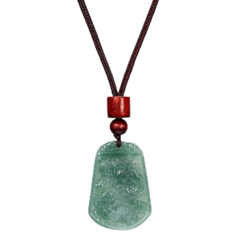 Green Jade Dragon Pendant Necklace for Men & Women – Hand-Carved Zodiac Dragon Amulet, Jade-Style Jewelry for Protection, Birthday, Valentine’s Day, Mother’s Day & Father’s Day Gift