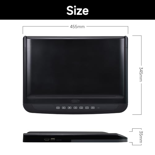 Image of 17.3 Inch Car Overhead Flip Down Monitor Screen Capable of displaying 1080P Videos high Definition Digital TFT Wide Screen Comes with HDMI IR FM USB and SD Capabilities