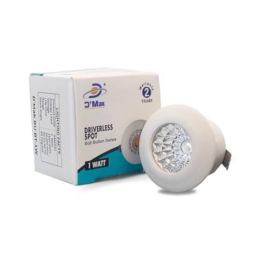 Image of D'Mak 1 Watt Round LED Button COB Blue Focus Light for POP /Recessed Lighting (Blue, Pack of 1)