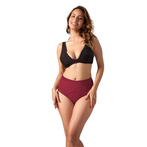 Image of Mahina Cotton Period Panty for Girls & Women - Blush Red, No Pads Required, High-Waist, Reusable, Leakproof, No Rashes