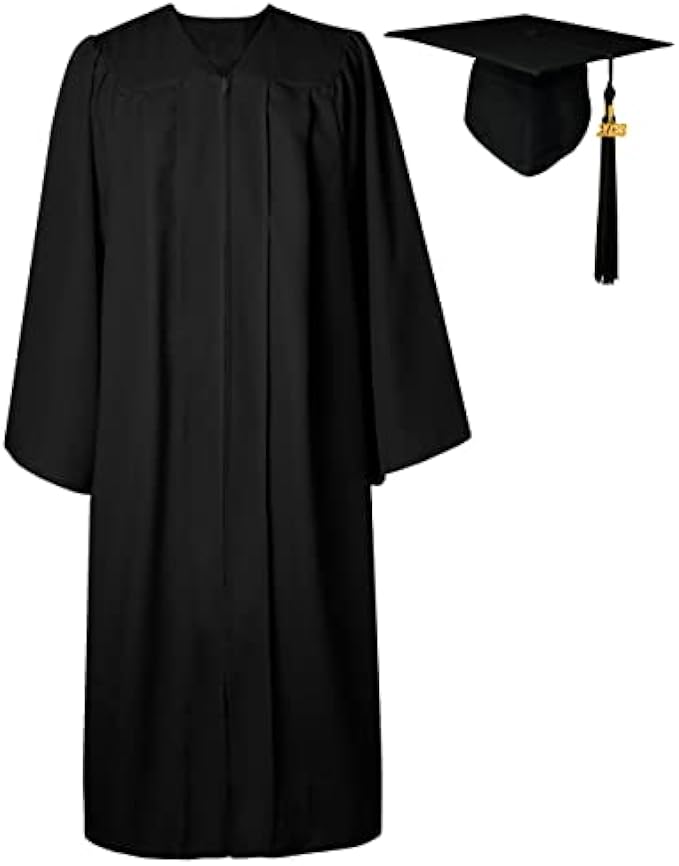 GraduatePro Matte Graduation Cap and Gown 2023 Set Bulk with Tassel for High School & College 12 Colors