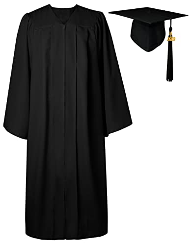 GraduatePro Graduacin Toga y Birrete Universidad 2022 Bachillerato Adulto Disfraz Regalo Unisex Mujer Hombre Negro