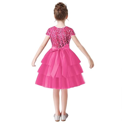 dideyttawl Knee Length Tiered Layered Tulle Flower Girls Dress Velvet Sequin Top Puffy Skirt Junior Bridesmaid Dresses2
