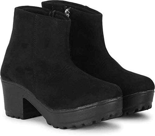 OZZY Womens Fashion Women Boots Casual Outdoor Heel Shoes for Girls Latest High Long Ankle Look Womens and Synthetic