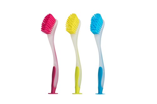 Klickpick Home Dish Scrubber Brushes Assorted Colors Dishwashing Brush with soft long handle