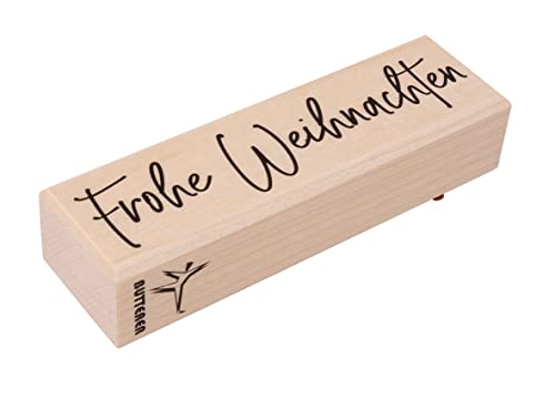 Rayher Stempel Holz 'Frohe Weihnachten', 3 x 10 cm, Holzstempel...