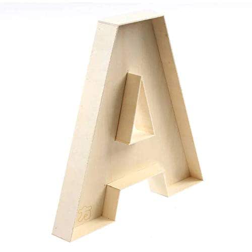22cm Wooden Fillable Letter A, fillable Letter Box AZ Handmade DIY
