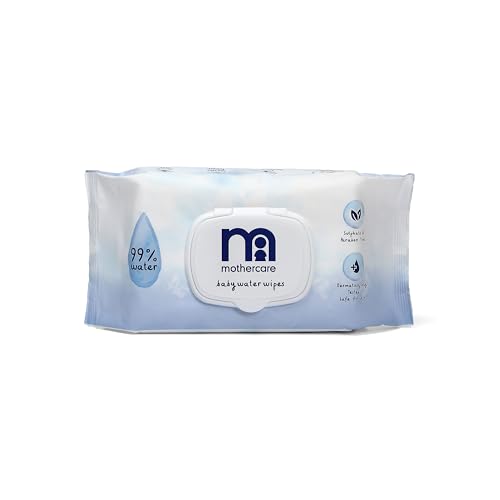 Image of Mothercare 99% Water Baby Wipes | Fragrance-Free & Dermatologically Tested | Soft, Thick & Gentle for Newborn Skin | 80 Wipes - Pack of 1