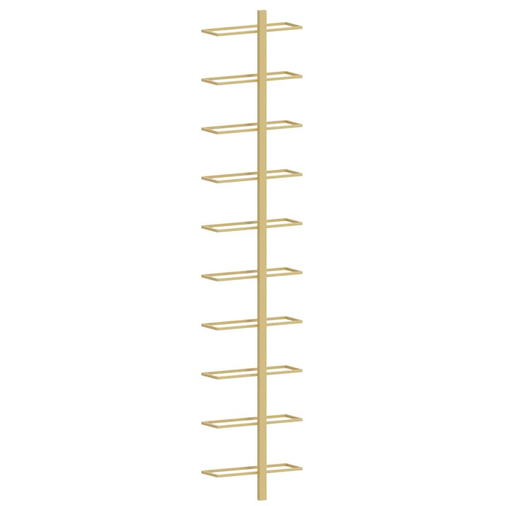 Wand-Weinregale aus goldenem Metall 2 Stück 24x9x120 cm für 10 Flaschen Flaschenhalter für Küche Barregal Speisekammer Lagerung und ordentliche Aufbewahrung von Weinflaschen