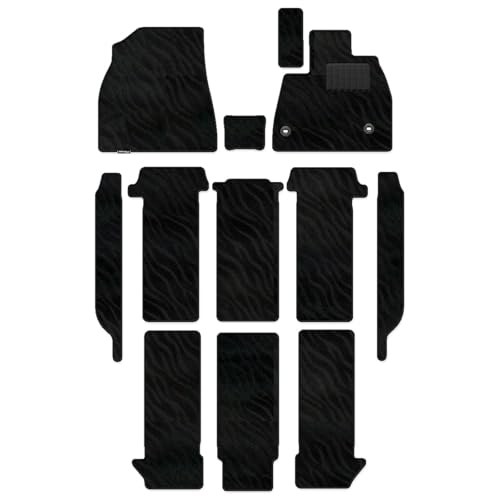 Hotfield トヨタ 互換品 新型対応 ノア ヴォクシー 90系 2025年9月〜対応 フロアマット+ステップマット 形状04 7人乗/ハイブリッド/コンソールボックス:有/フロアトレイ(HV車) WAVEブラック