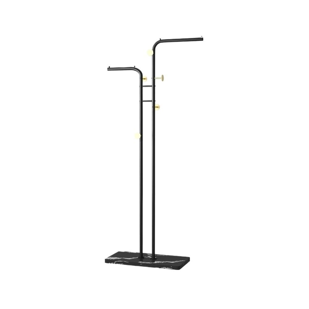 B3F7M4R9J2 Coat Rack Freestanding Metal Coat Rack Double-pole Clothes Hat Stand With 5 Hook For Closet, Bedroom, Entryway, Living Room