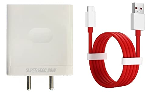 Image of Original 80W Super VOOC Charger for Oneplus 11|11R|11 Pro 5G|11RT|10|10 Pro|10R|10RT|9|9 Pro|9R 8|8 Pro|7 Pro| 7T| 7T Pro| 7| 6T| 6|N10 5G|Nord Ace Pro| Nord N300| Nord N20SE (Adapter & Cable)