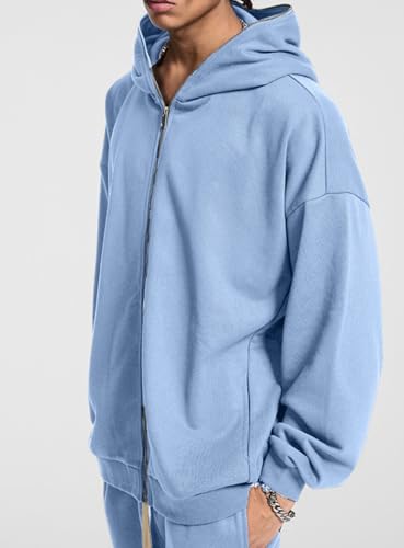 Mi Bo Tong Oversized Mens Hoodies Streetwear Unisex Sweatshirt Heavyweight Sports Full Zipper Plain Hoody3