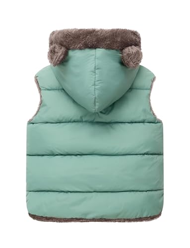 Image of Happy Cherry Toddler Kids Puffer Hooded Vest Down Fleece Lined Jacket Windproof Coat for Winter Fall Spring
