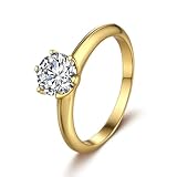 KnSam Anillo de oro real para parejas Au 375/585/750, oro amarillo, 6 garras con diamante creado en laboratorio, anillos de pareja de oro 9 K/14K/18K, talla 47-65, Oro amarillo de 9 quilates (375