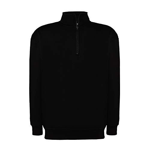 FYL Felpa con mezza zip - Uomo, Nero, XXL