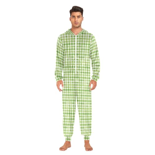Green Plaid Adult Unisex 1 Piecing Pajama Matching Halloween Costumes2