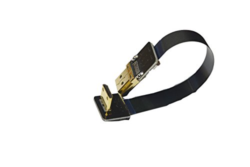 Short Flat Slim Thin Hdmi Mini Fpv Hdmi Cable Mini Hdmi Male 90 Degree Angled To Standard Hdmi Full Hdmi Male For Canon 5D3 5D2 Panasonic Lumix Gh3 Gh2 Sony Nex 5N 5T 5R 7N Dji (10Cm) #TOP3