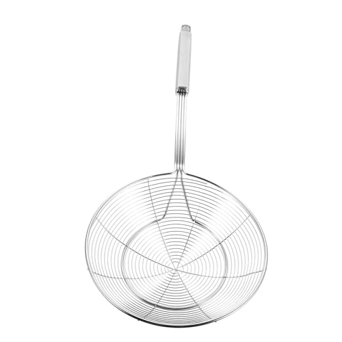 VALICLUD 2 Piezas Colador de Araña de Acero Inoxidable con Mango Ergonómico y Orificio Colgante Cucharón Ranurado para Escurrir Aceite y Agua Cocina para Freír Ramen y Hot Pot