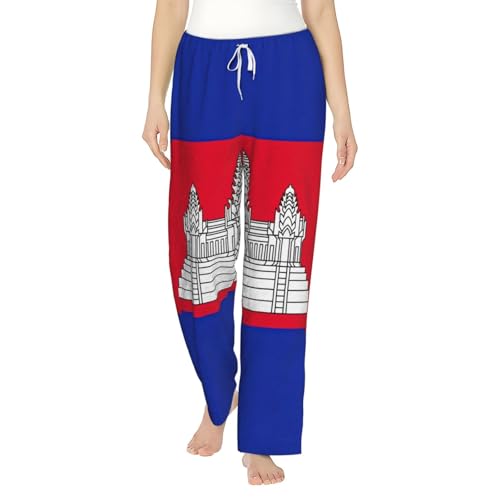 Pantalon de pyjama en flanelle femme Cambodge | Pantalon de sommeil anti-boulochage