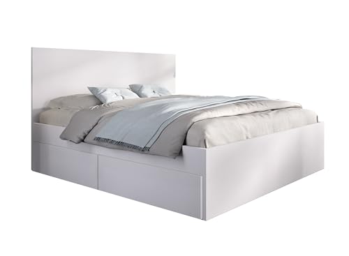 DEKIT GRUPO RIMOBEL Lago - Cama para Dormitorio 135/140X190 con Cuatro cajones - Blanco - 100 x 145.4 x 195