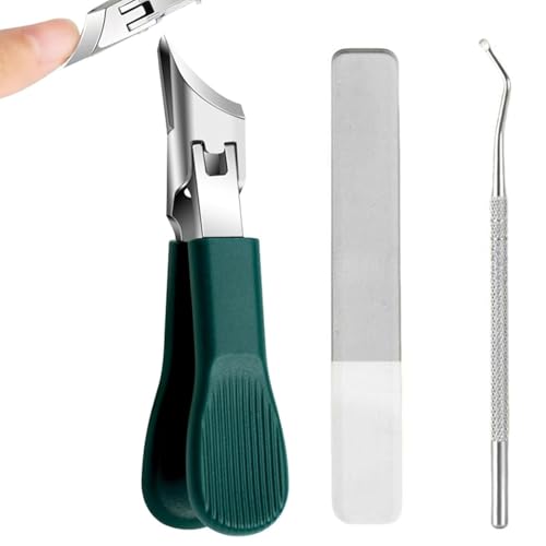 Eagle Beak Nail Clippers, Eagle Beak Beveled Nail Clippers, amplia mandíbula oblicua, juego de 3 piezas para hombre y mujer, cortaúñas con forma biselada