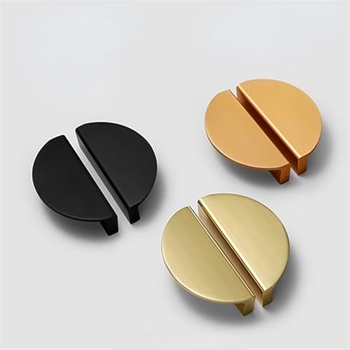 Tirador de puerta WouND semicircular moderno dorado de 80mm 3