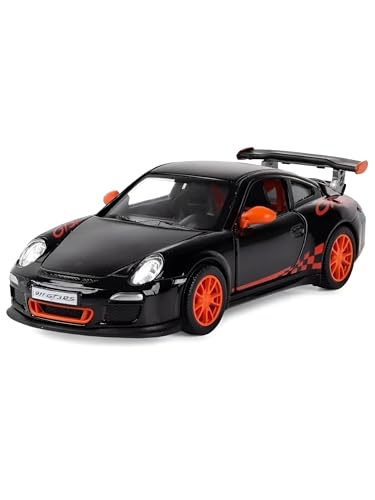 Image of 1:36 Porschee GT3 RS 2010 Alloy Sports Car Model - Diecast Metal Pull Back Toy with Openable Doors, Inertia Action, Collectible Car for Kids & Adults-Black