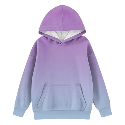 Hoodies for Teen Girls Cute Trendy Preppy Hooded Pocket Sweatshirts Long Sleeve Gradient Shirts Pullover 2-14 Years3
