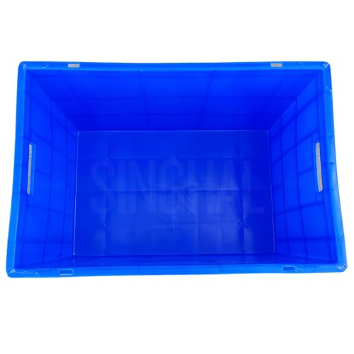 Image of SINGHAL Plastic Crate 600x400x425 MM Multipurpose Heavy Duty Big Blue Portable Crates for storage | Shelf Basket for Large Storage Bin | Vegetable, Fruit, Milk