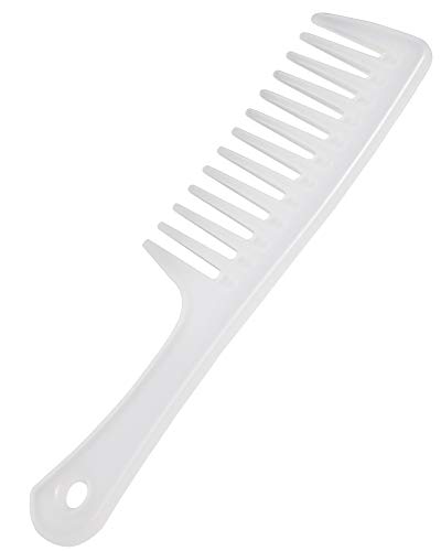 Wapodeai Hair Detangling Wide Tooth Comb, Professional Paddle Hair Comb, Suitable Combs for Women, Dry and Wet Hair, Curly, All Types of Hair. White