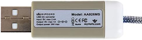 MyVolts Ripcord - USB to 9V DC power cable compatible with the Korg Volca Keys Synth