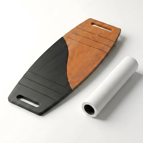 Siyah/Kahve Denge Tahtası Balance Roller Board Sörf Eğitim Tahtası Kaykay Eğitim Tahtası 73 x 31 CM, RB08
