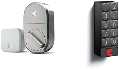August Home Smart Lock + Connect Wi-Fi Bridge, Satin Nickel, Compatible with Alexa & Other Smart Home Systems, Now with Smart Keypad for Secure Code Based Entry