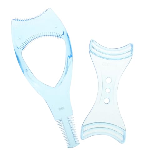 PartyKindom Professional Eyelash Aid Set: 2pcs Comb Brush Stencil for Mascara Application