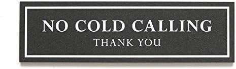 Kubik Letters No Cold Callers Sign for Front Door - No Cold Calling Sign for Door - No Cold Calls Sign - 5 mm Thick Acrylic Size 6 cm x 21 cm with Strong Adhesive Tape (Dark Grey Metallic)