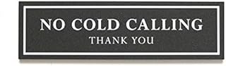 Kubik Letters No Cold Callers Sign for Front Door - No Cold Calling Sign for Door - No Cold Calls Sign - 5 mm Thick Acrylic Size 6 cm x 21 cm with Strong Adhesive Tape (Dark Grey Metallic)