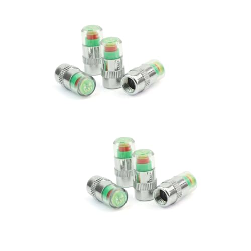 Wakauto 8pcs Car Tire Pressure Monitor Caps Indicator Valve Stem Covers for Accurate Air Pressure Monitoring Fits Standard Tire Stems Essential for Vehicle Safety