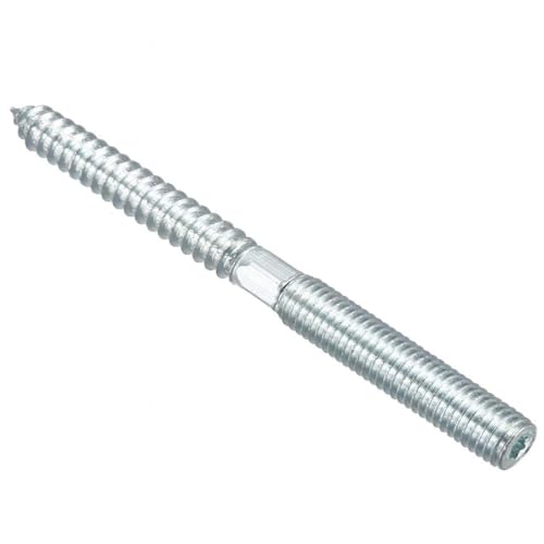 Image of TOP-VIGOR 8Pcs M10x120mm Double Headed Bolts Self Tapping Screw, Double Ended Dowel Screws, Screw Dowels Hanger, Threaded Lag Wood Screws and Machine Bolts for Wood Joint Furniture