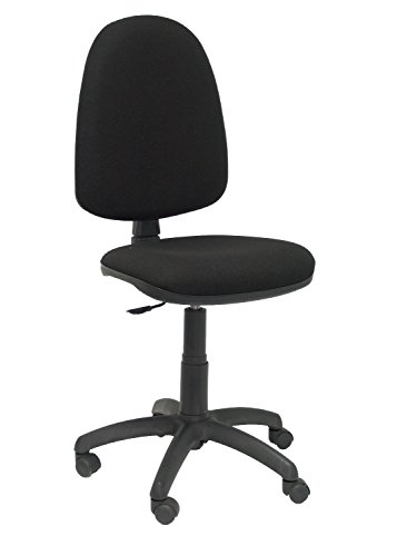 Piqueras y Crespo 04CP   Silla de Oficina ergonómica, Asiento y Respaldo tapizados en Tejido Bali, Color Negro