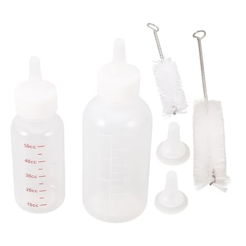 SUPVOX 2 Sets Small Nursing Bottle Pet Feeding Bottle Scale Design Easy to Reuse