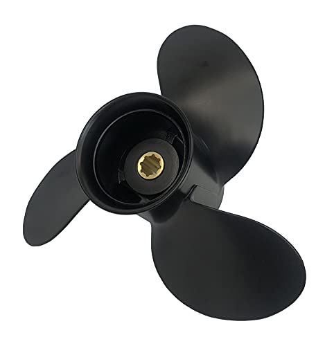 Image of Boat Outboard Propeller for Mercury 6-15HP 8 Spline Tooth 48-828156A12 Aluminium Alloy Marine Engine Propeller 9 x 9 Black 3 Blade