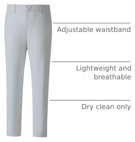 Image of Boys' Linen Pants Lightweight Flat Front Dress Pants Kids School Uniform
