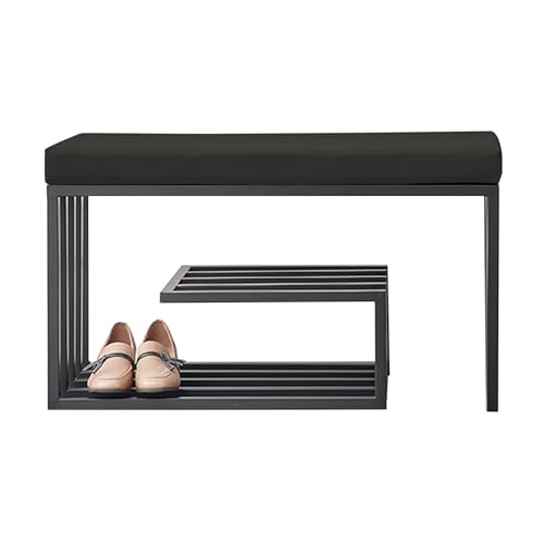 Étagère à chaussures avec banc en cuir pour optimiser l'espace d'entrée