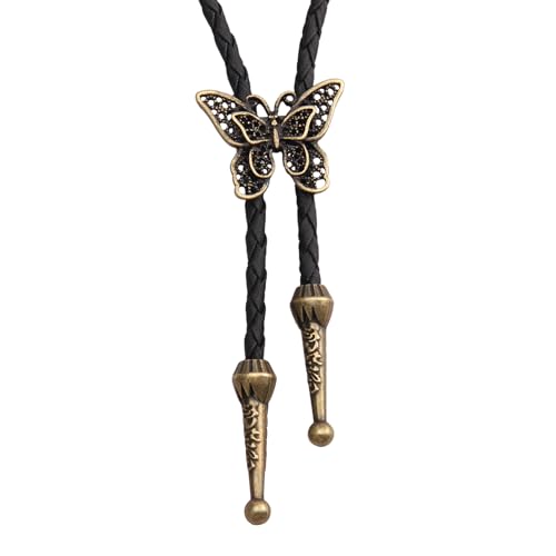 Image of GelConnie Native American Bolo Tie Rodeo Cowboy Leather Necktie Western Necklace Costume Accessories for Men,Women