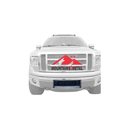 Mountains2Metal Large Rectangular Powder Coated Black Stainless Steel Bumper Grille Insert Compatible With 2009-2014 Ford F-150 M2M #100-300-1 #TOP7