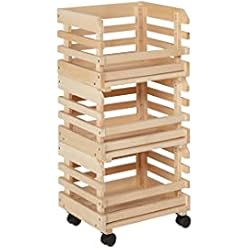 Estanterias Fruteria Madrid Inter Link Fruttino 60100400 Jinete de Frutas, Madera, 37 x 30 x 80 cm